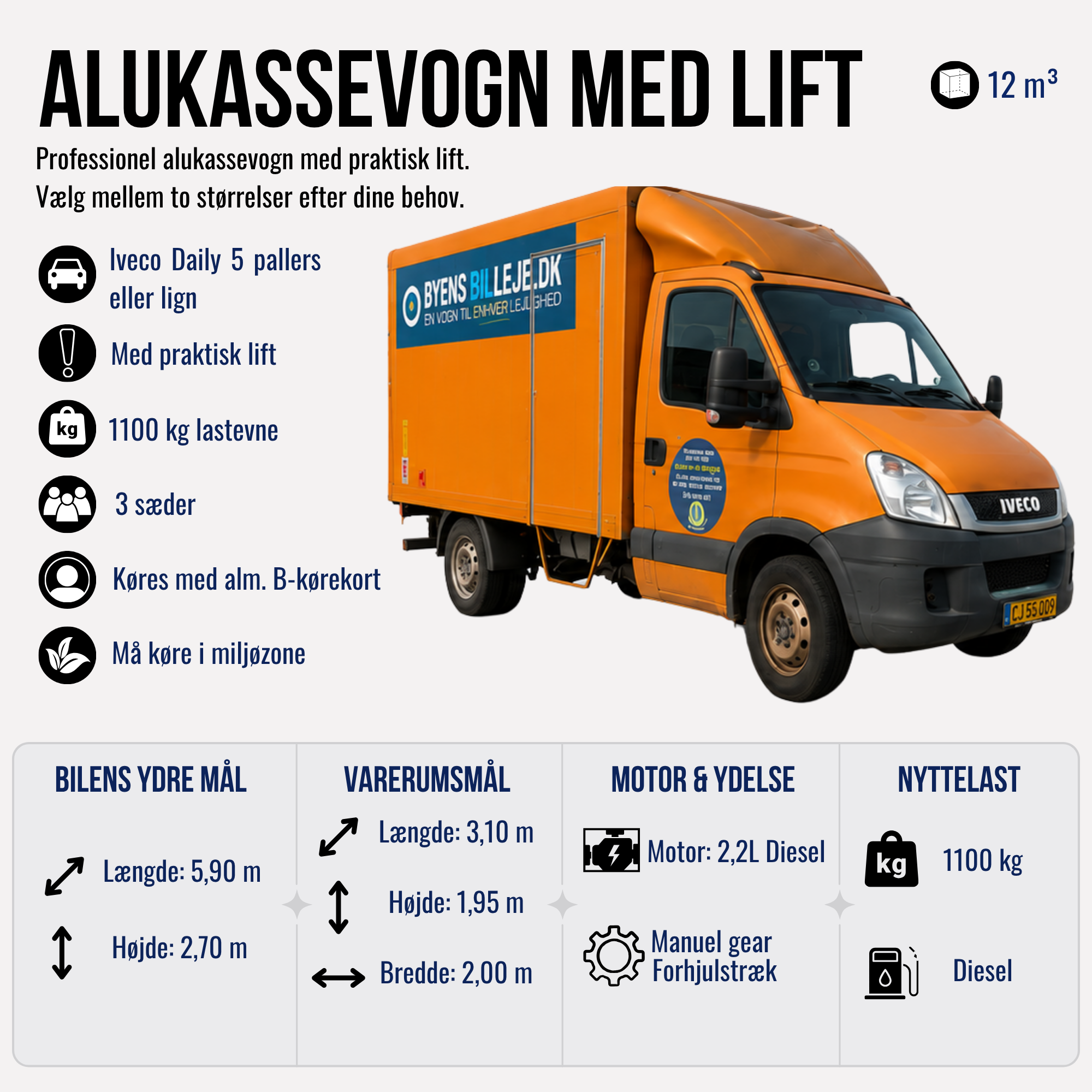 Alukassevogn m. lift 12-14m3 – billede 2