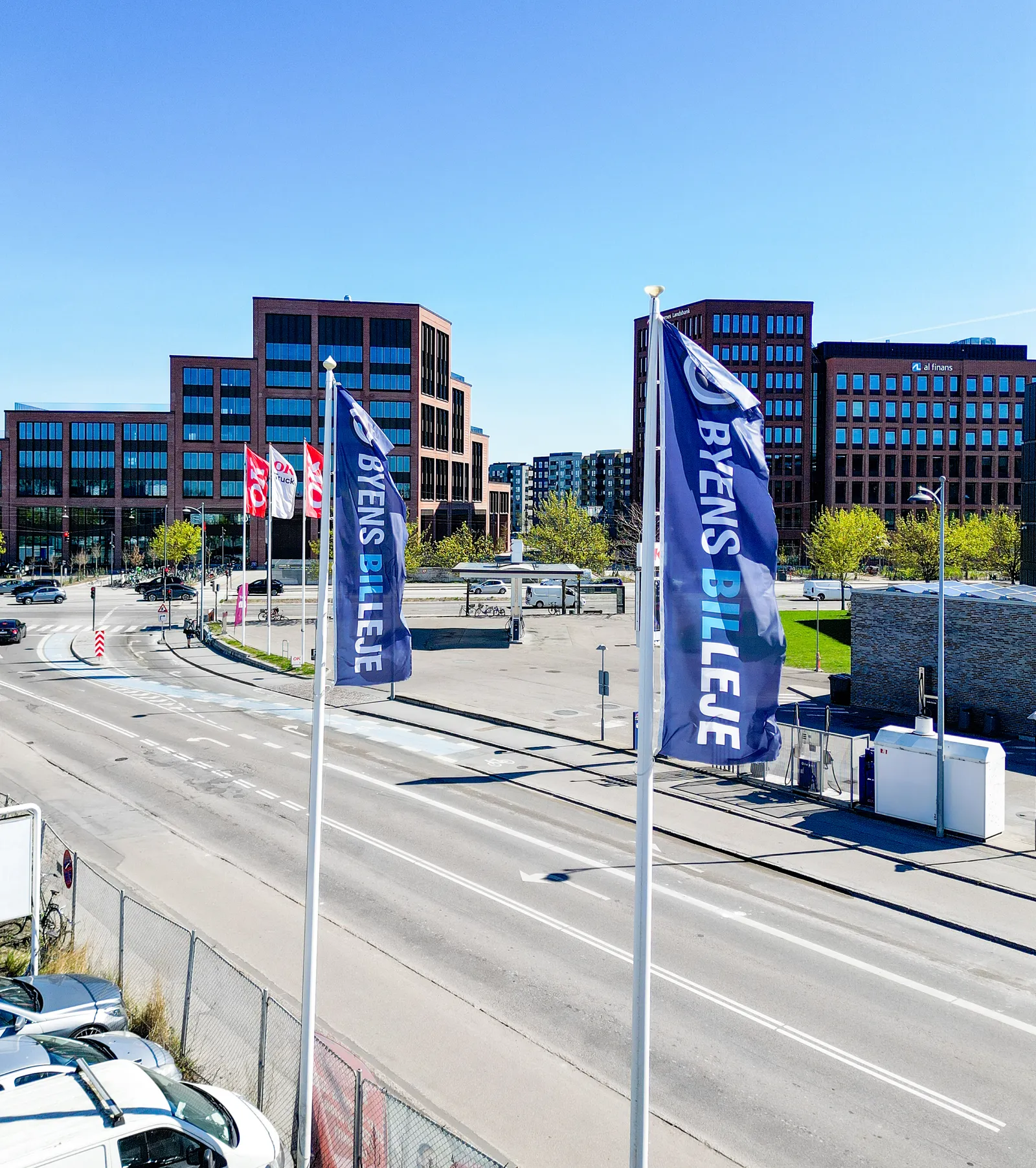 Byens Billeje flag ved lokationen i København